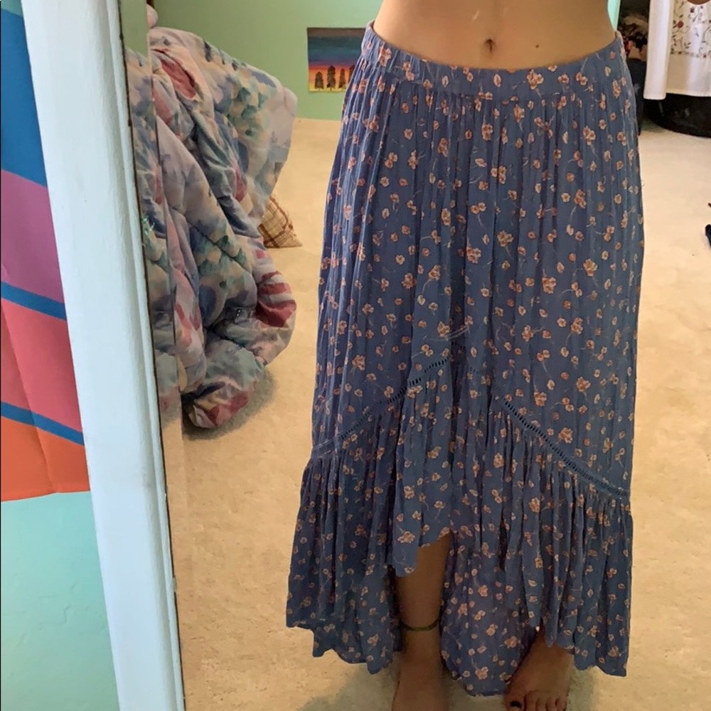 Blue floral skirt